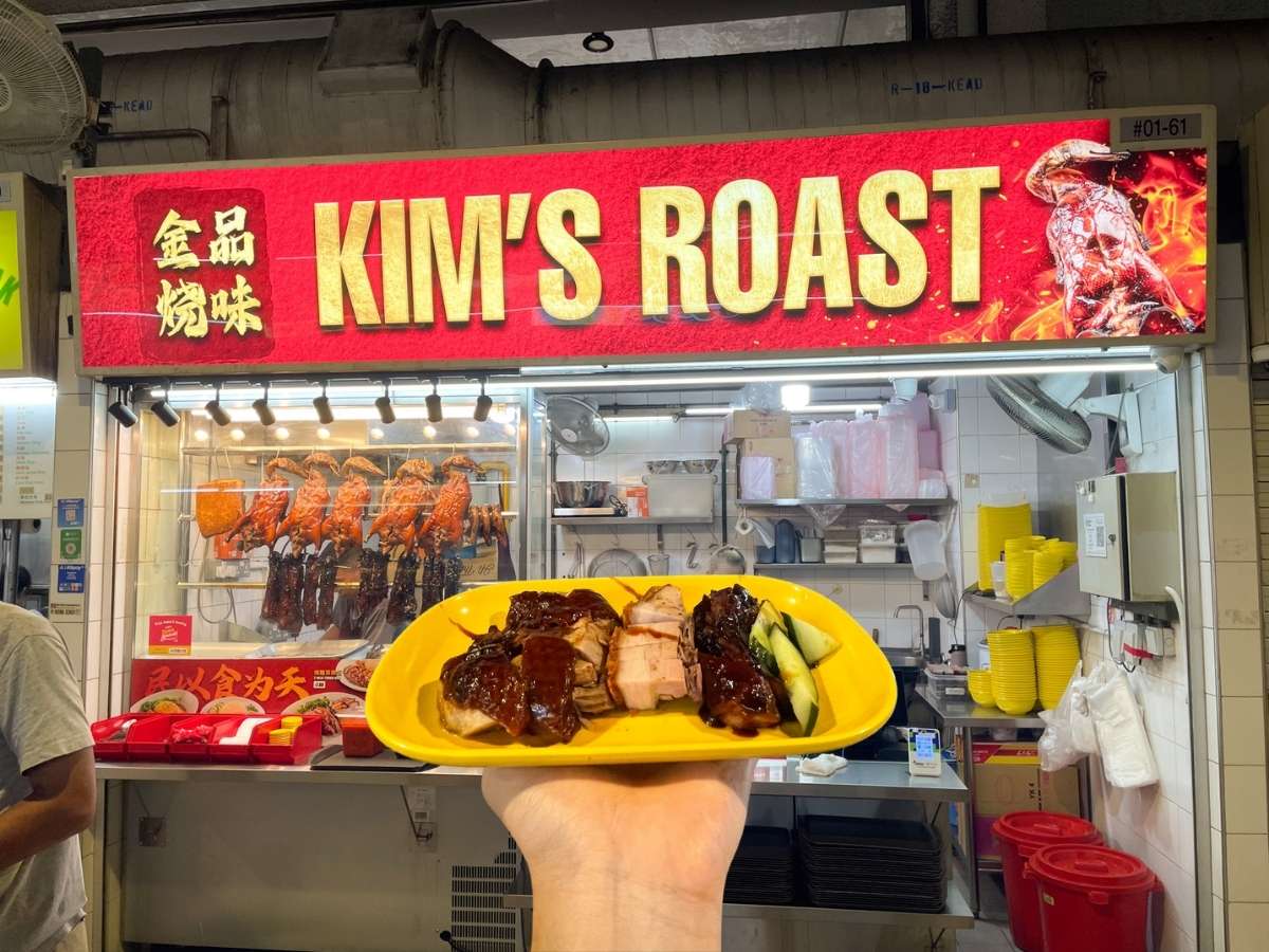 kims roast - stall front with dish