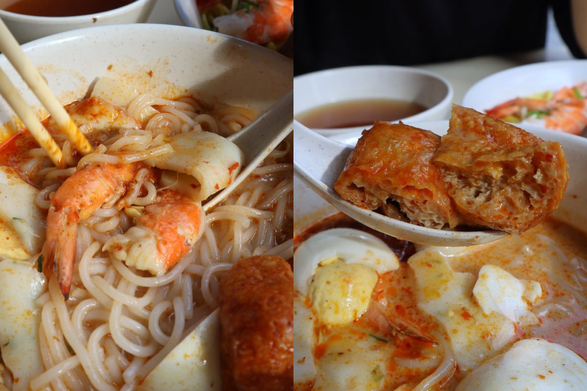 pork rib prawn noodles - laksa ingredients