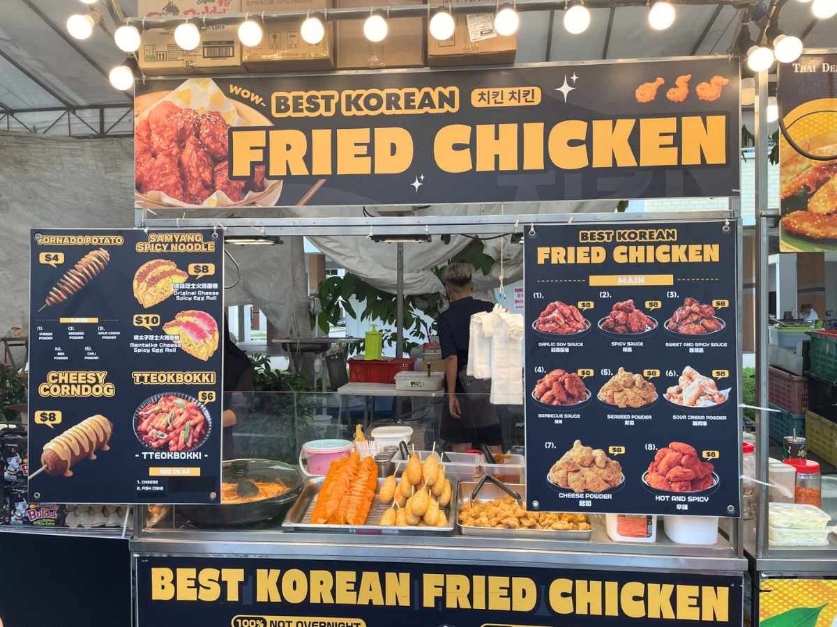 pasir ris pasar malam - best korean fried chicken stall front