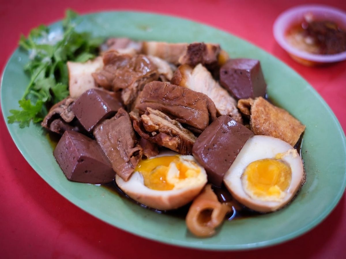 pig blood curd - jin ji teochew braised duck & kway chap pig blood add on
