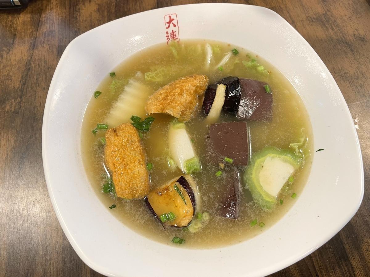 pig blood curd - da lian minced pork noodles yong tau foo