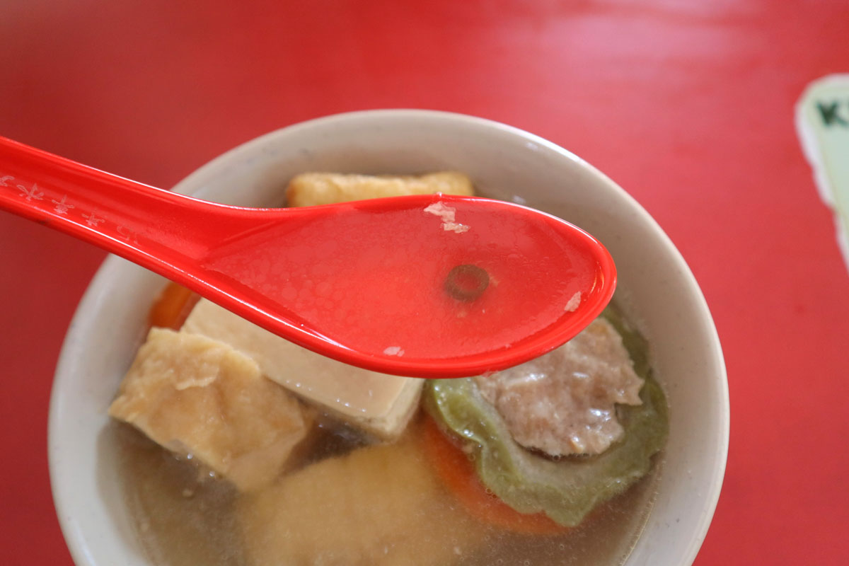 new horse noodles- soup closeup