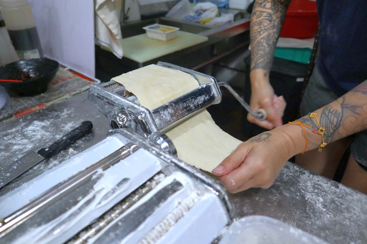 first bowl ban mian - mee hoon kueh dough
