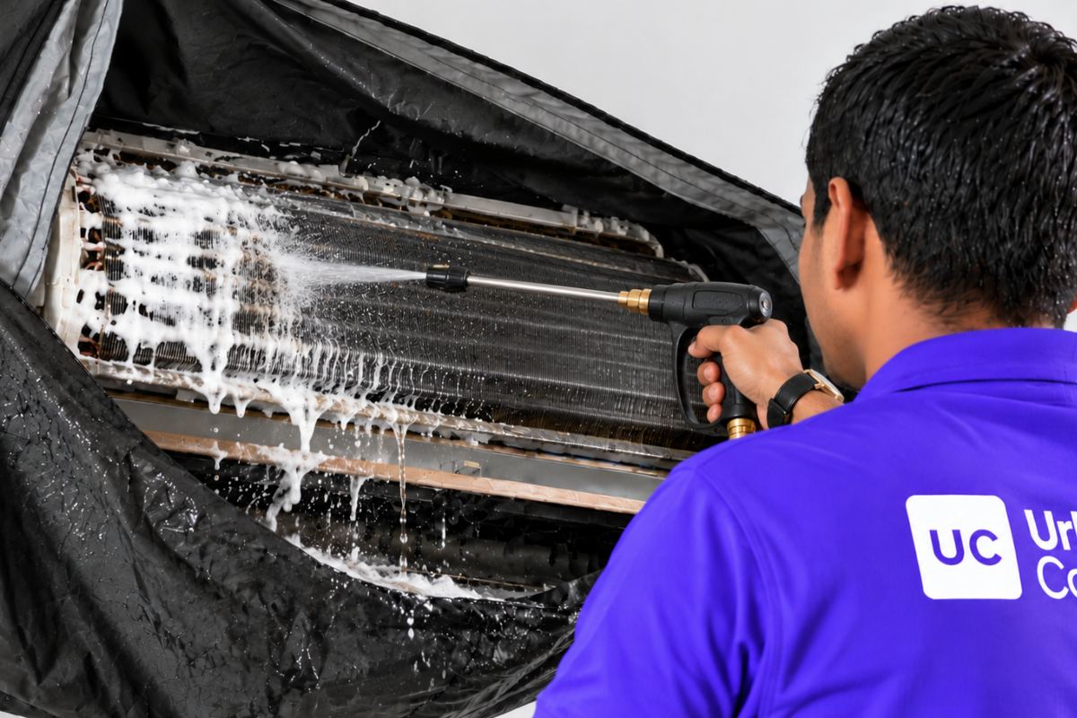 aircon - man cleaning aircon