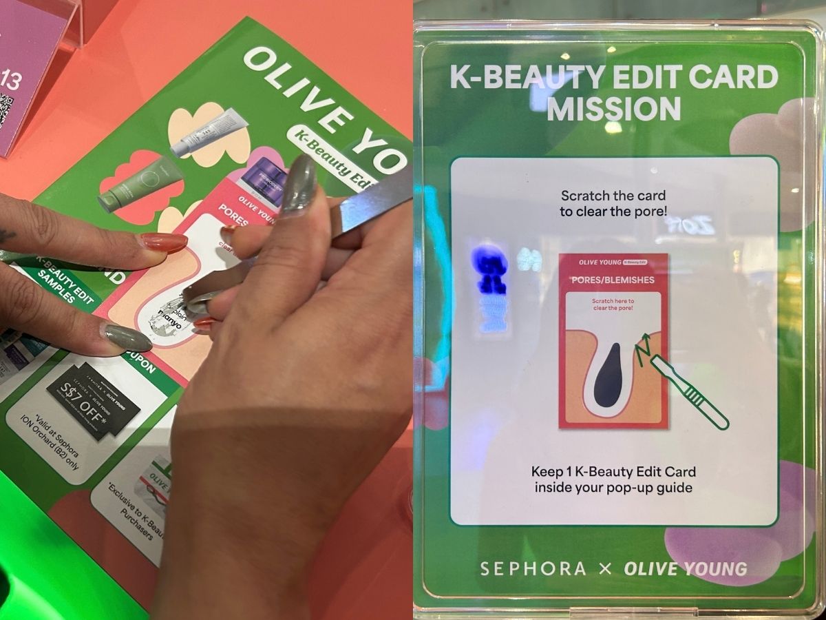Sephora x Olive Young K-Beauty Edit Pop-Up - pore blemishes card scratching