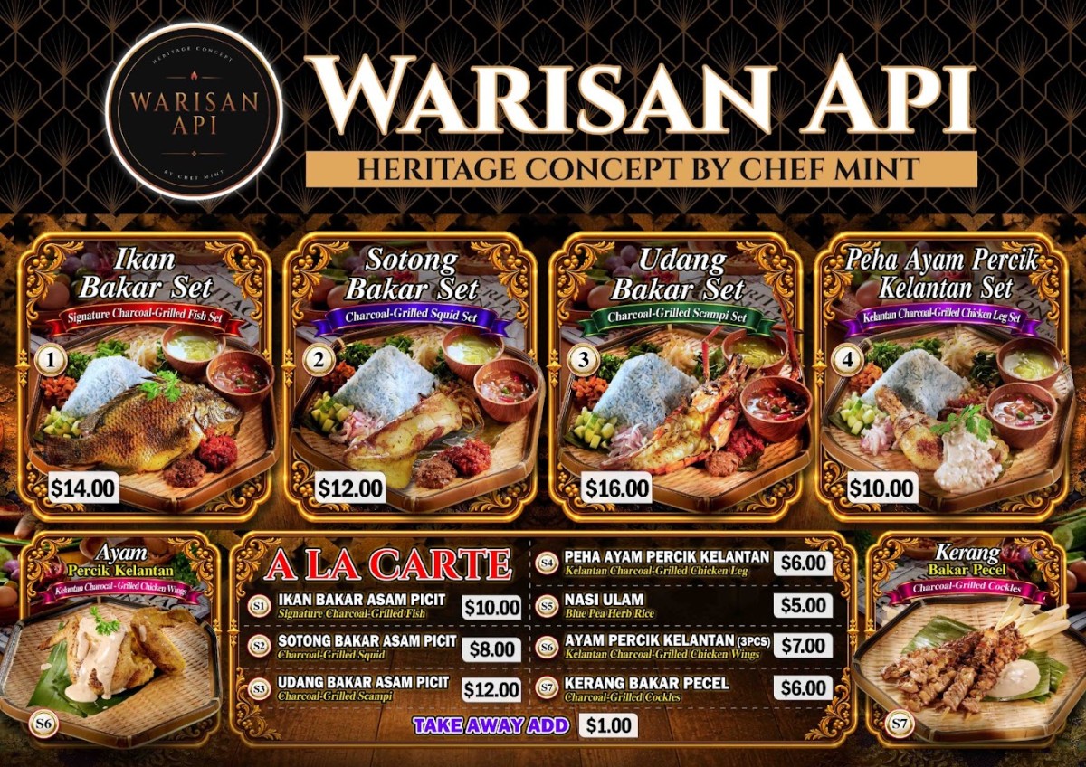 Warisan Api Pop-up - Menu
