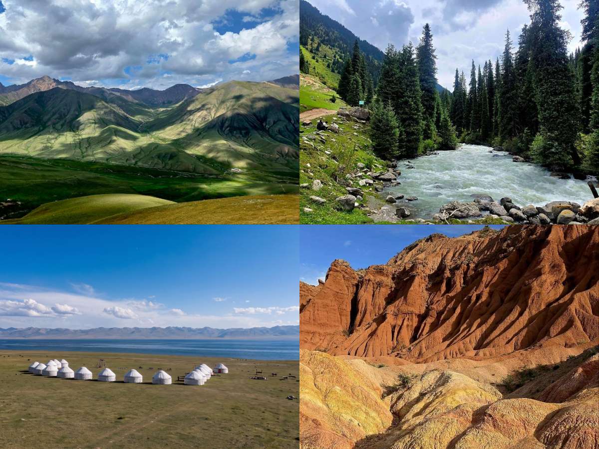 kyrgyzstan- collage of scenery