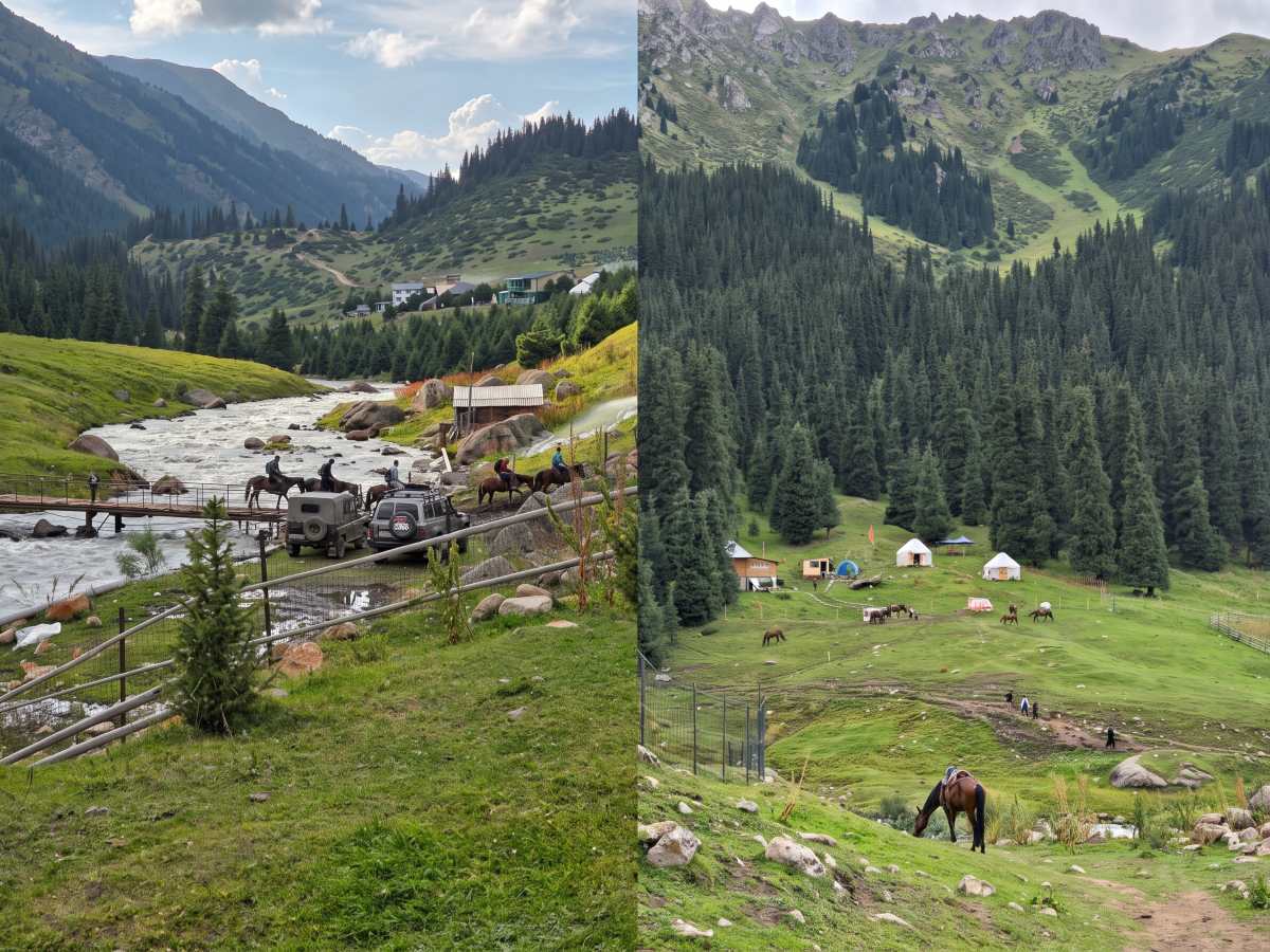kyrgyzstan - horses at the river