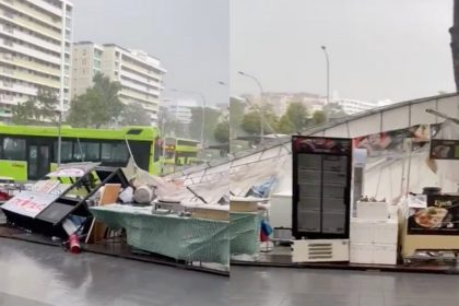 Night Market Bazaar Yishun - a picture of the collapsed structure
