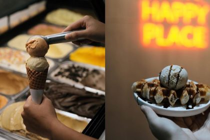 Avolato - A picture of their waffle cone and croffle
