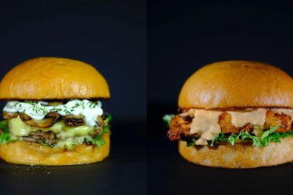 The Burger Coy - Picture of the truffle mushroom burger and peri-peri chicken burger