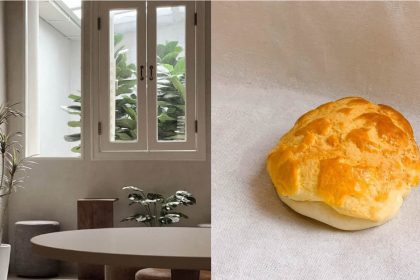 Collage of Champion Bolo Bun interior and a bolo bun