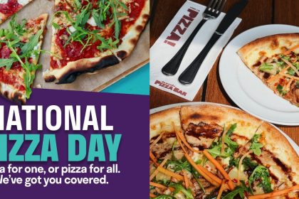 Collage of deliveroo's poster and Da paolo's pizza
