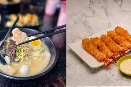 Collage of Kumamoto Ramen's menu items