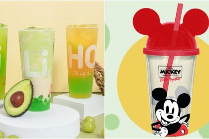 Collage Of LiHO TEAs' Menu Items And Mickey Mouse Tumbler