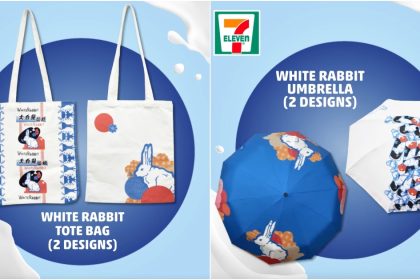 Collage Of White Rabbit Tote Bag And Umbrella