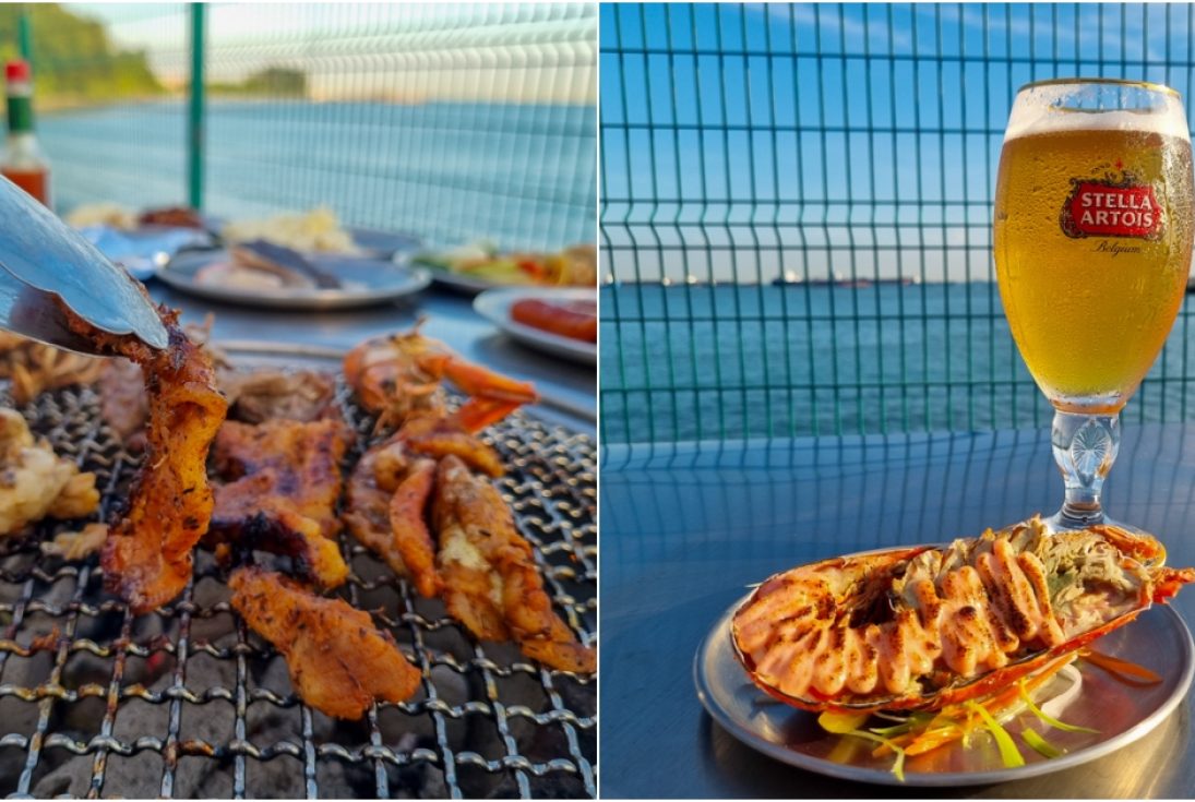 Collage Of Bbq And Half Lobster With Mentaiko Sauce
