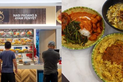 Collage of stall front and menu dishes