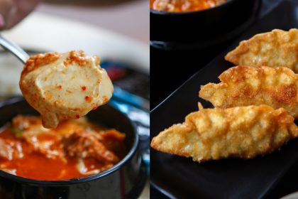 Collage of tofu and mandu