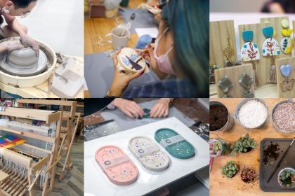 A collage of different craft workshops in Singapore