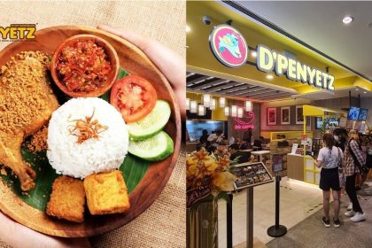 Collage of D'Penyetz Smashed Chicken and store front of their new jem outlet Dpenyetz Featured