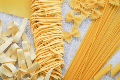 Different shapes of dried pasta