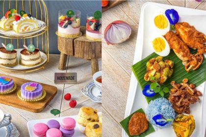 Collage of hight tea set and Nasi Lemak Sambal Featured Image Teahouse 1973