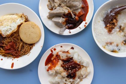 Top down shot of dishes from Jia Ji Mei Shi