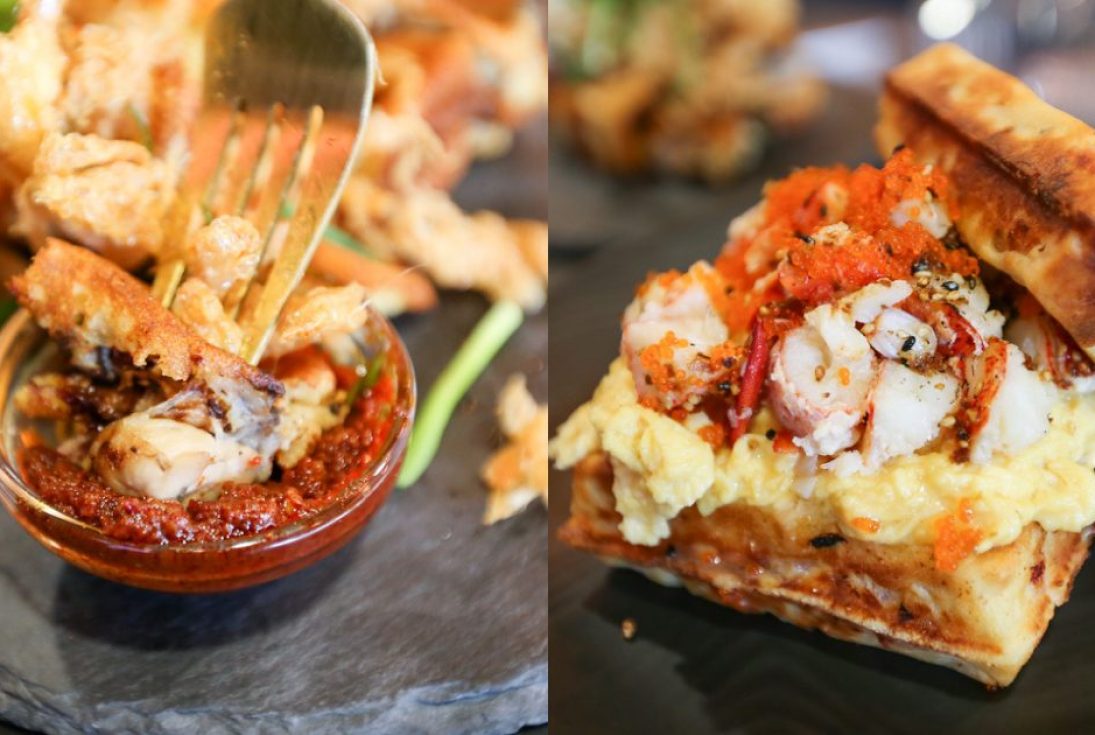 KM Bagel & Waffle - orh luak waffle and lobster waffle