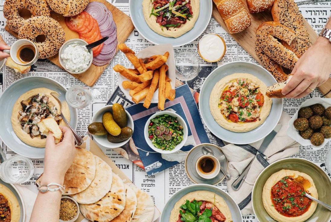 Flatlay of food from Wild Honey