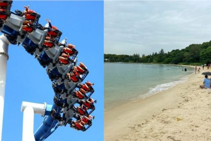 Collage of USS roller coaster and Lazarus Island for SingapoRediscover voucher donation