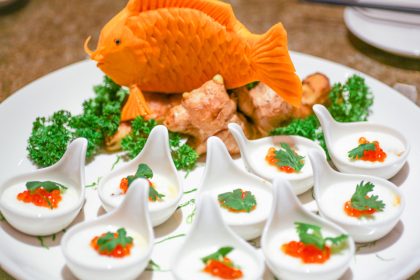 TAO - Steamed Egg with Coconut Juice, Crab Meat and Salmon Roe #01