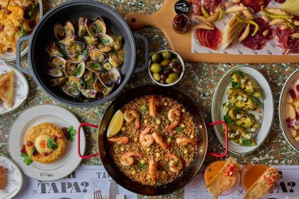 A table full of dishes served at Tapas 24