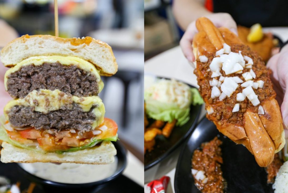 The Original Botak Jones - burger and chilli dog