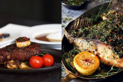 Collage of Bedrock Origin's dishes