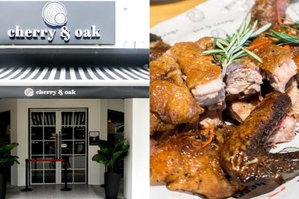 Collage of Cherry & Oak entrance and Whole Irish Duck