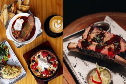 Collage of Cherry & Oak's food