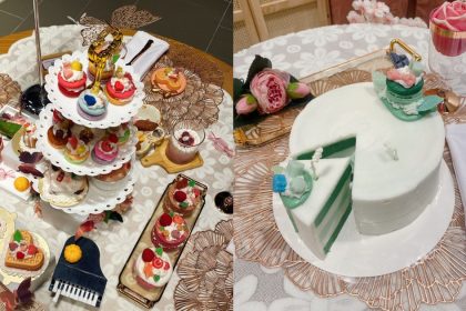 A picture of an afternoon tea set candle, and a 2kg cake candle