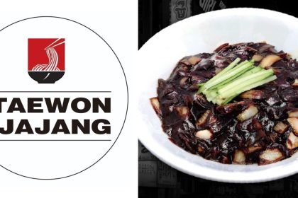 Collage of Itaewon Jjajang logo and bowl of jjajangmyeon