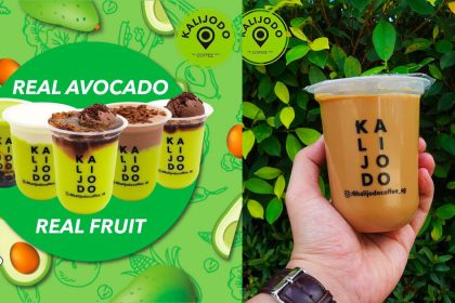 a collage of kalijodo coffee's avojodo drinks