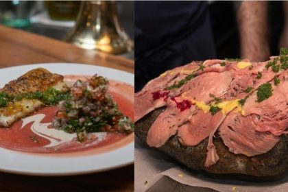 Collage of North Miznon's dishes