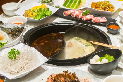 A spread of ingredients at Qi Xiang