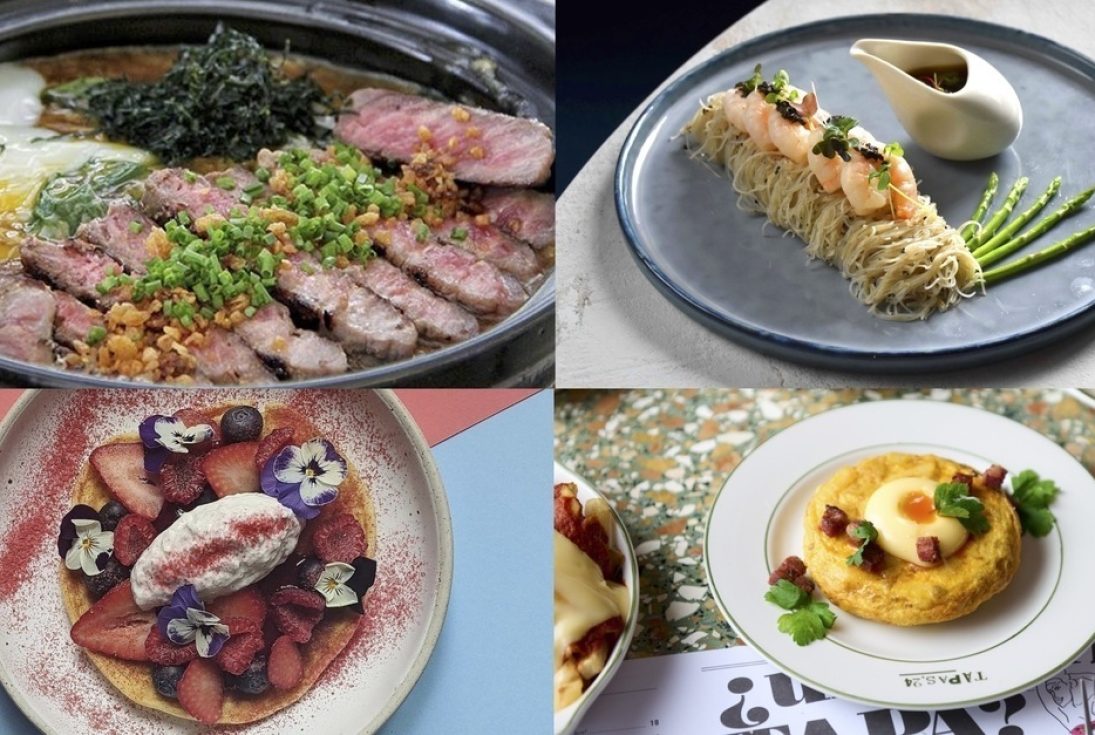 A collage of restaurant delivery options