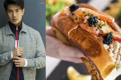 A collage of Pierre Png and a lobster roll